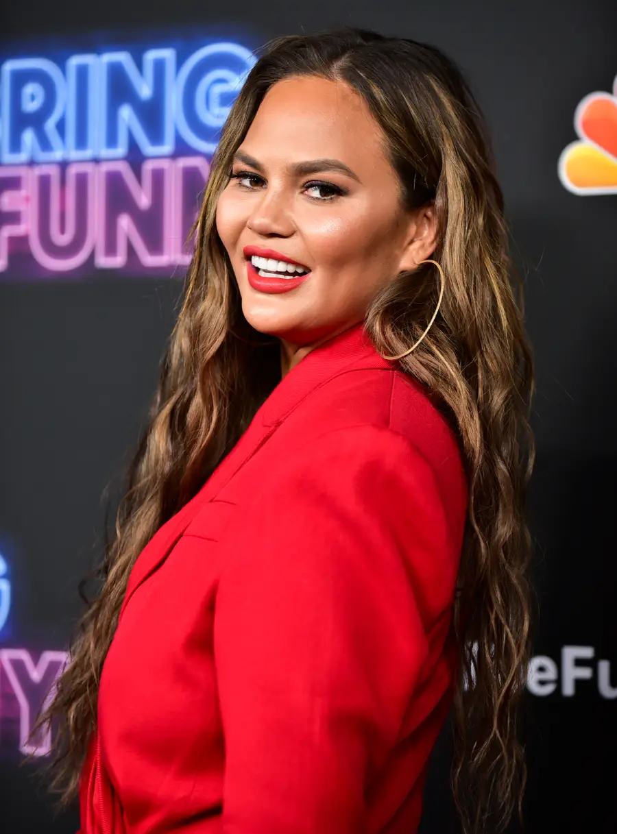 Chrissy Teigen Red Suit Dress