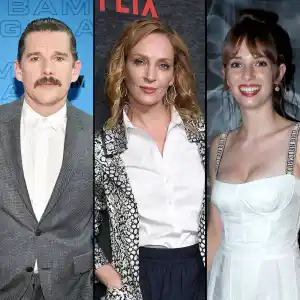 Ethan Hawke and Uma Thurman and Maya Hawke