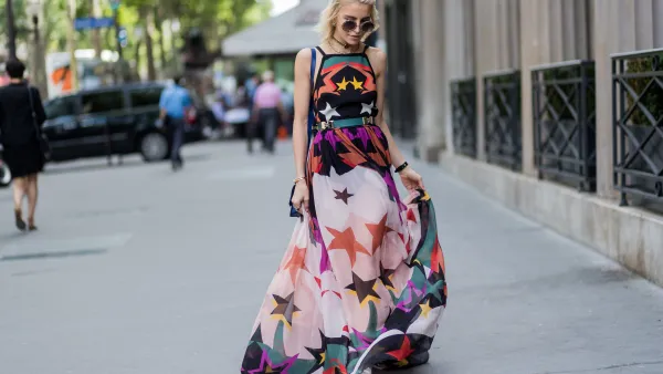 Caro Daur wearing a maxi dress