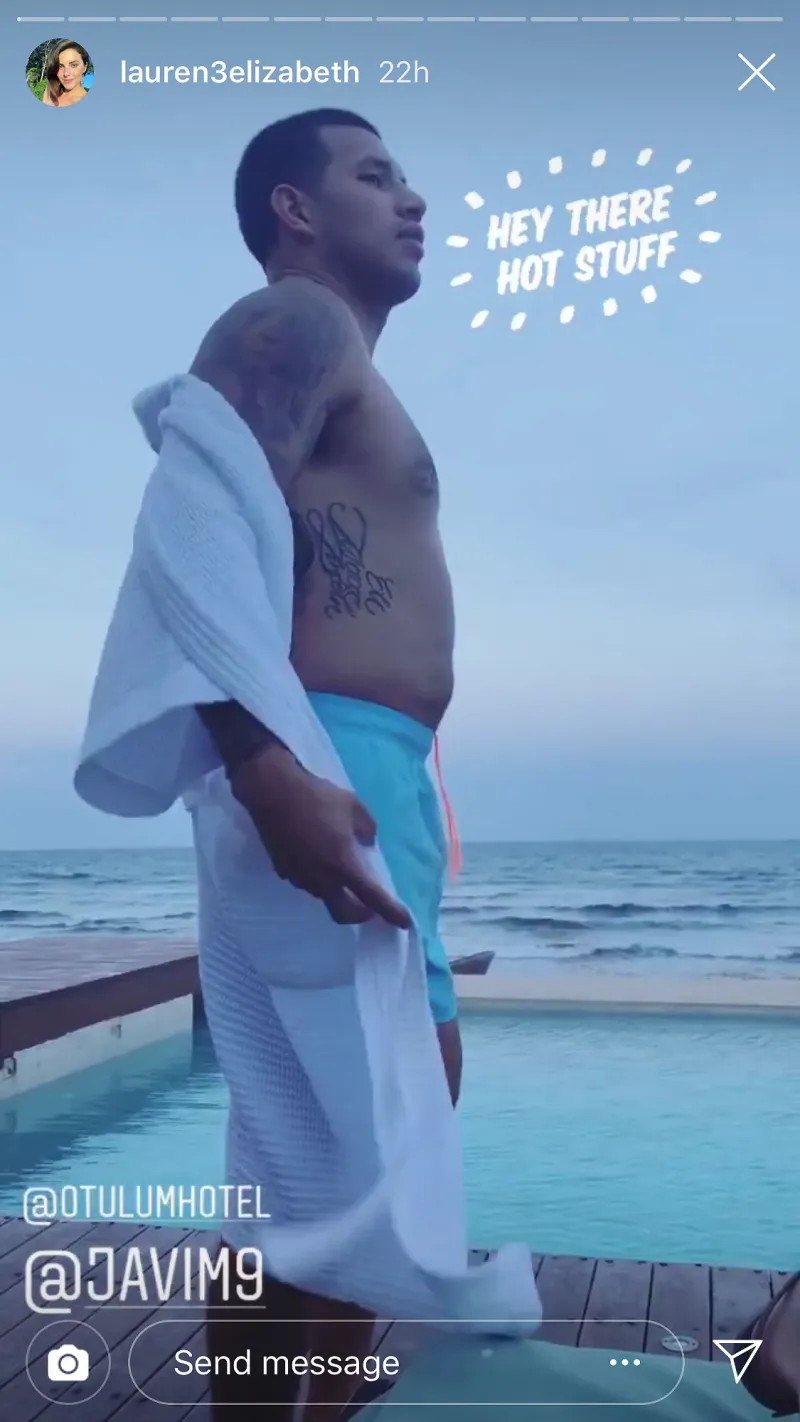 Javi Marroquin and Lauren Comeau Instagram Tulum Vacation