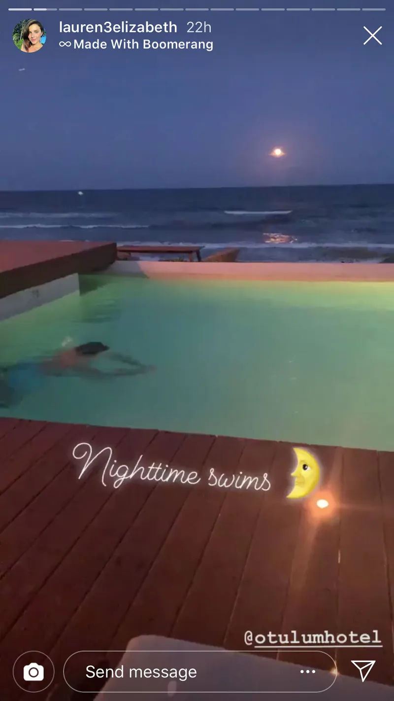 Javi Marroquin and Lauren Comeau Instagram Tulum Vacation