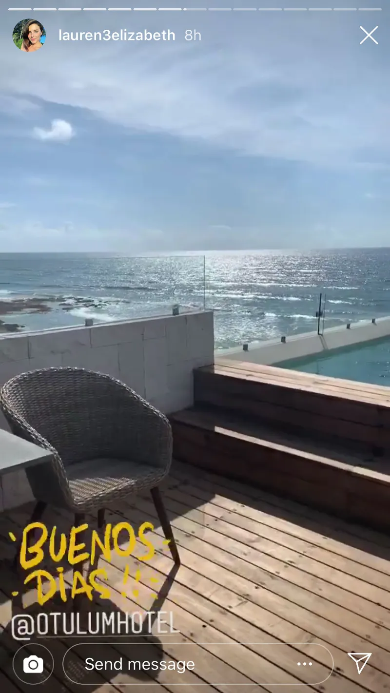 Javi Marroquin and Lauren Comeau Instagram Tulum Vacation