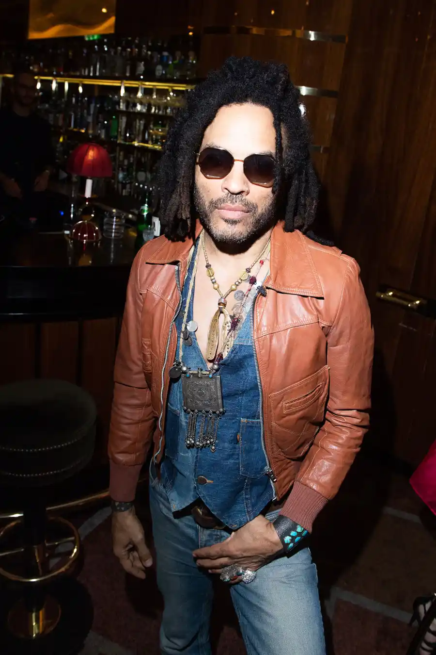 Lenny Kravitz Brown Leather Jacket Sunglasses Explore Italy
