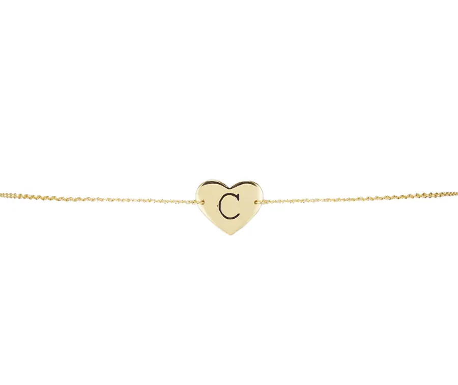 Argento Vivo Heart Pendant Initial Choker