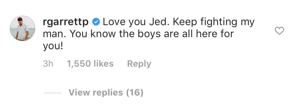 The Bachelorette&rsquo;s Garrett Powell Supports Jed Wyatt After Ex-Girlfriend Scandal