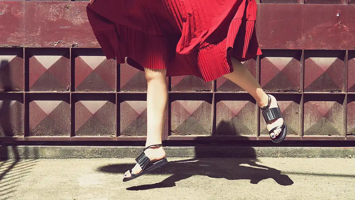 black sandals