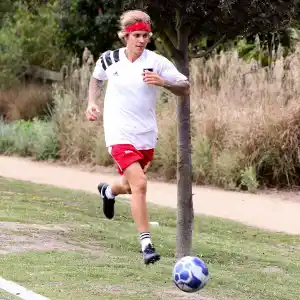 celebrities playing soccer