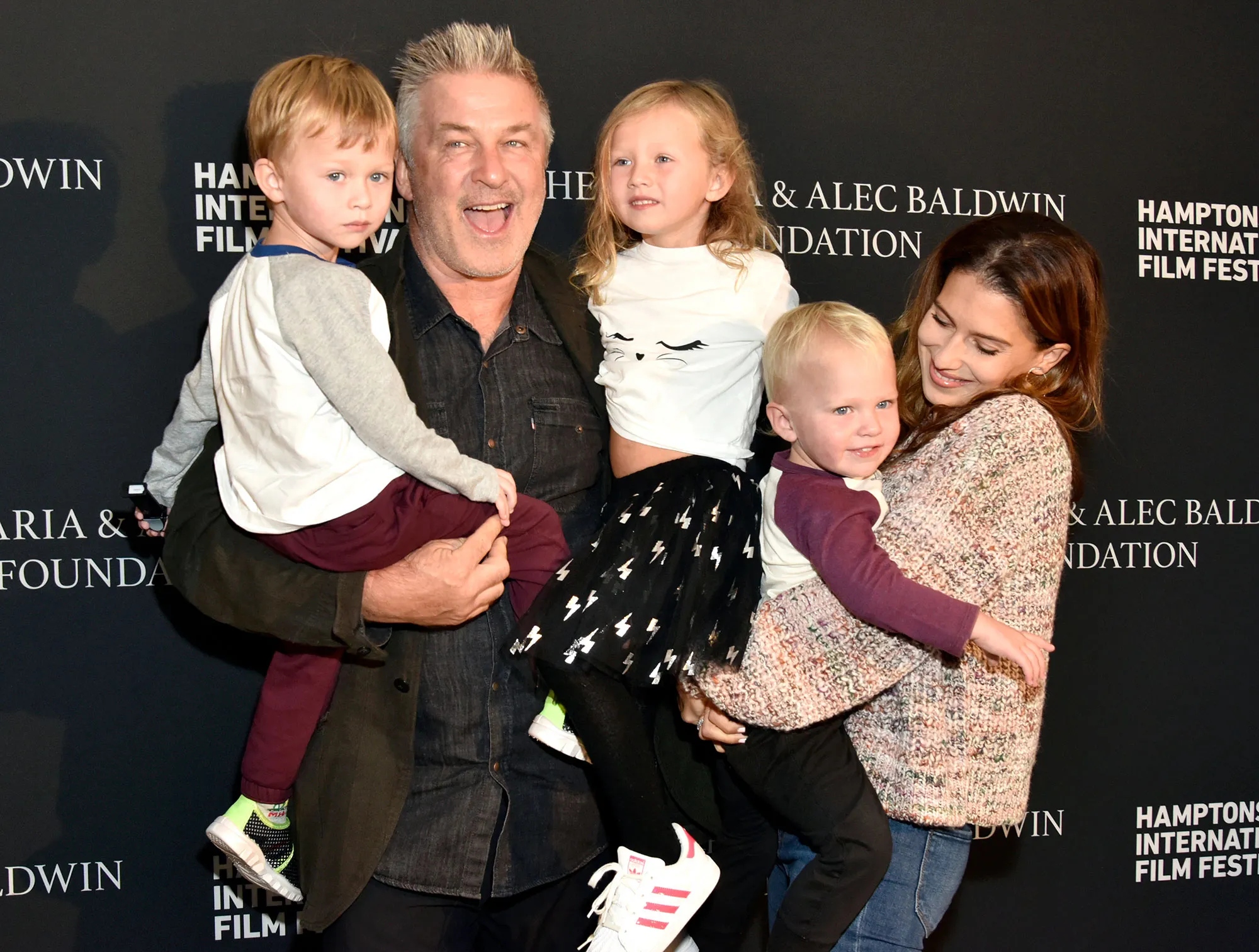 Alec Baldwin and Hilaria Baldwin with Children Rafael Carmen and Leonardo