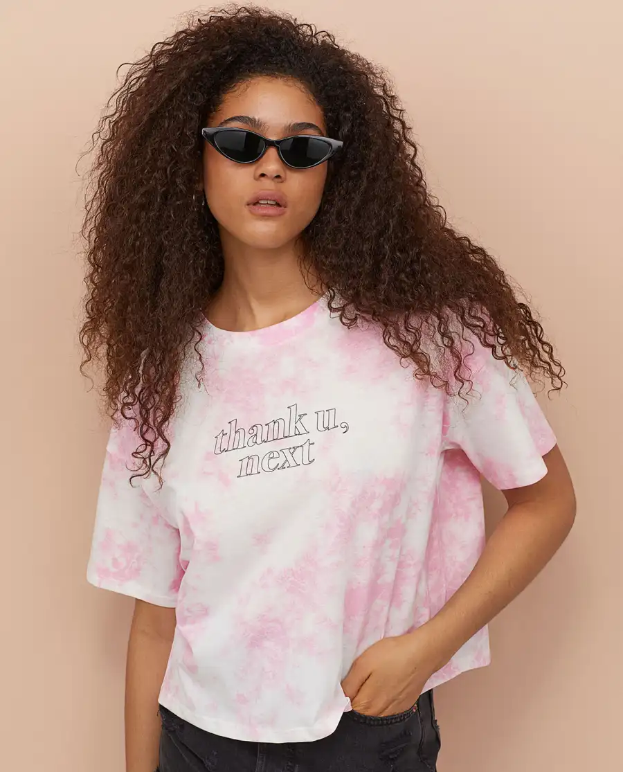 T-shirt with Printed Text