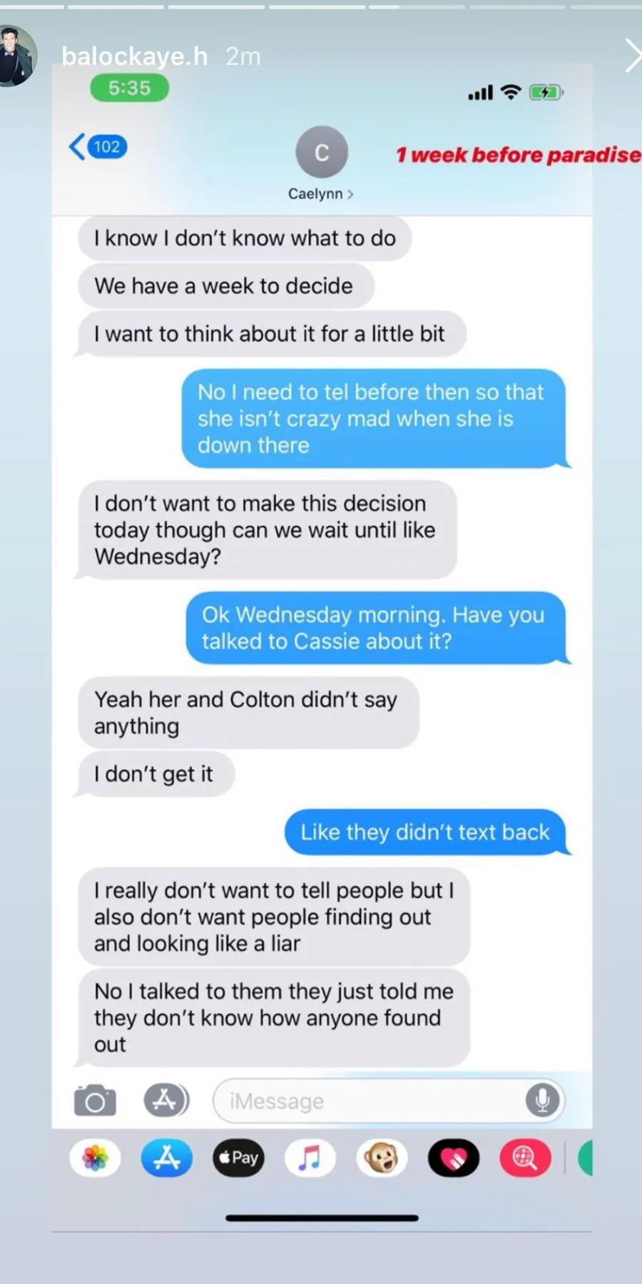 Bachelor in Paradise’s Blake Horstmann Releases His Texts With Caelynn Miller-Keyes From the Night They Had Sex