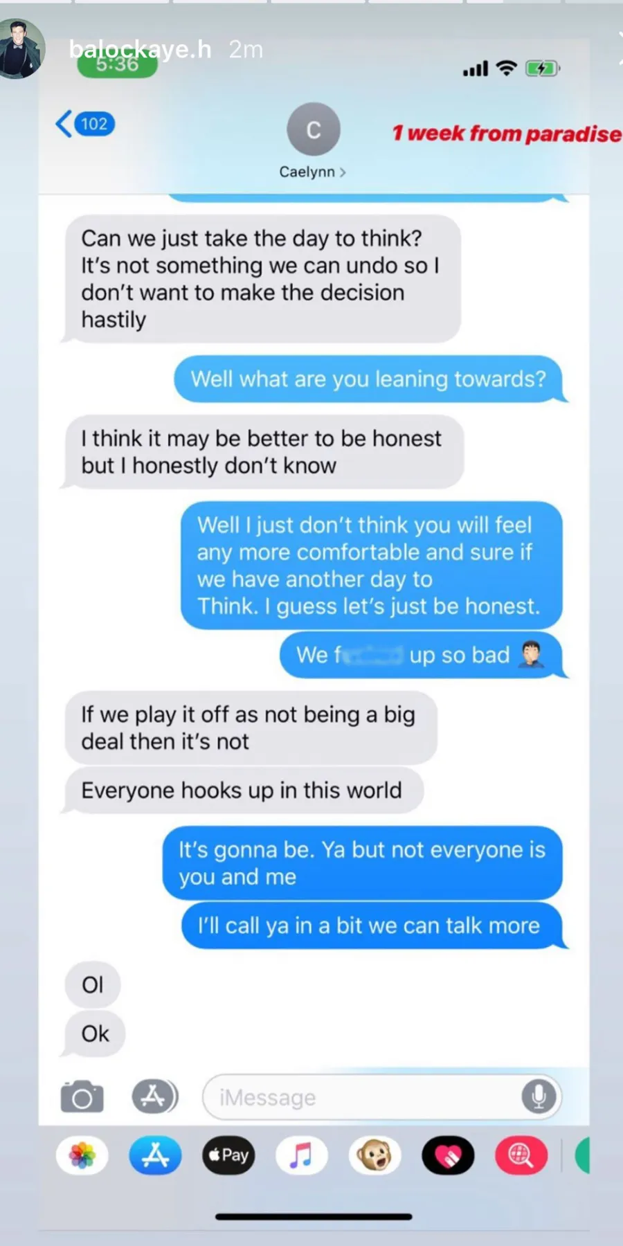 Bachelor in Paradise’s Blake Horstmann Releases His Texts With Caelynn Miller-Keyes From the Night They Had Sex