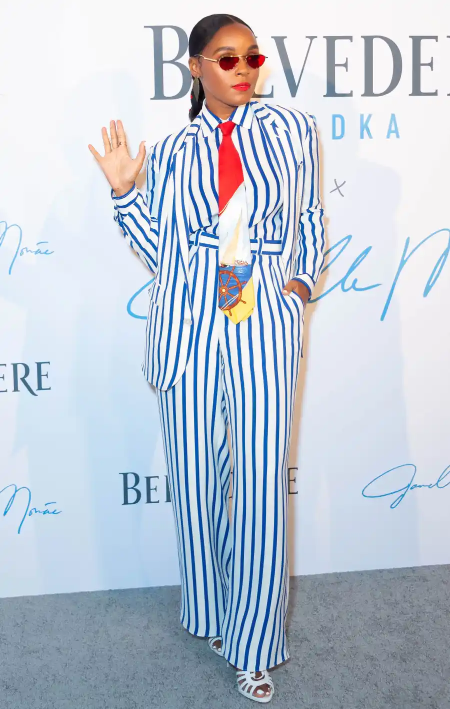 Celebs Wearing Stripes - Janelle Monae August 1, 2019