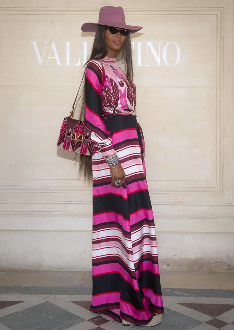 Celebs Wearing Stripes - Naomi Campbell July 3, 2019