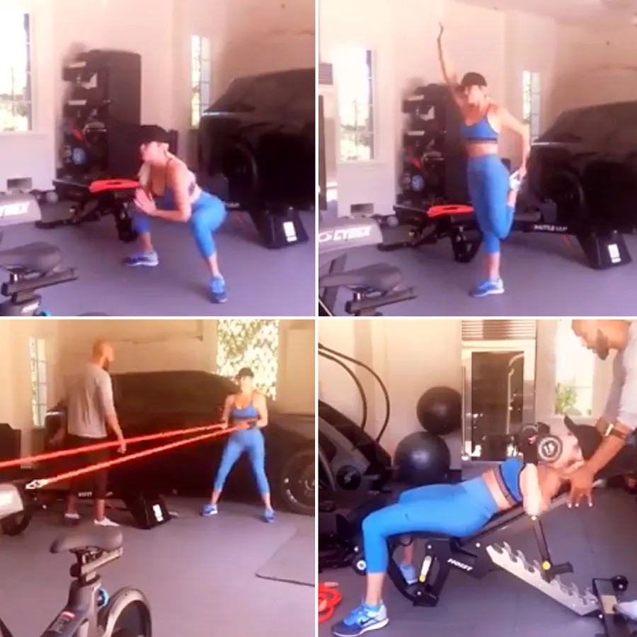 Khloe Kardashian Workout in Her Replica Luxury Handbag Garage Gym Is Pretty Spectacular