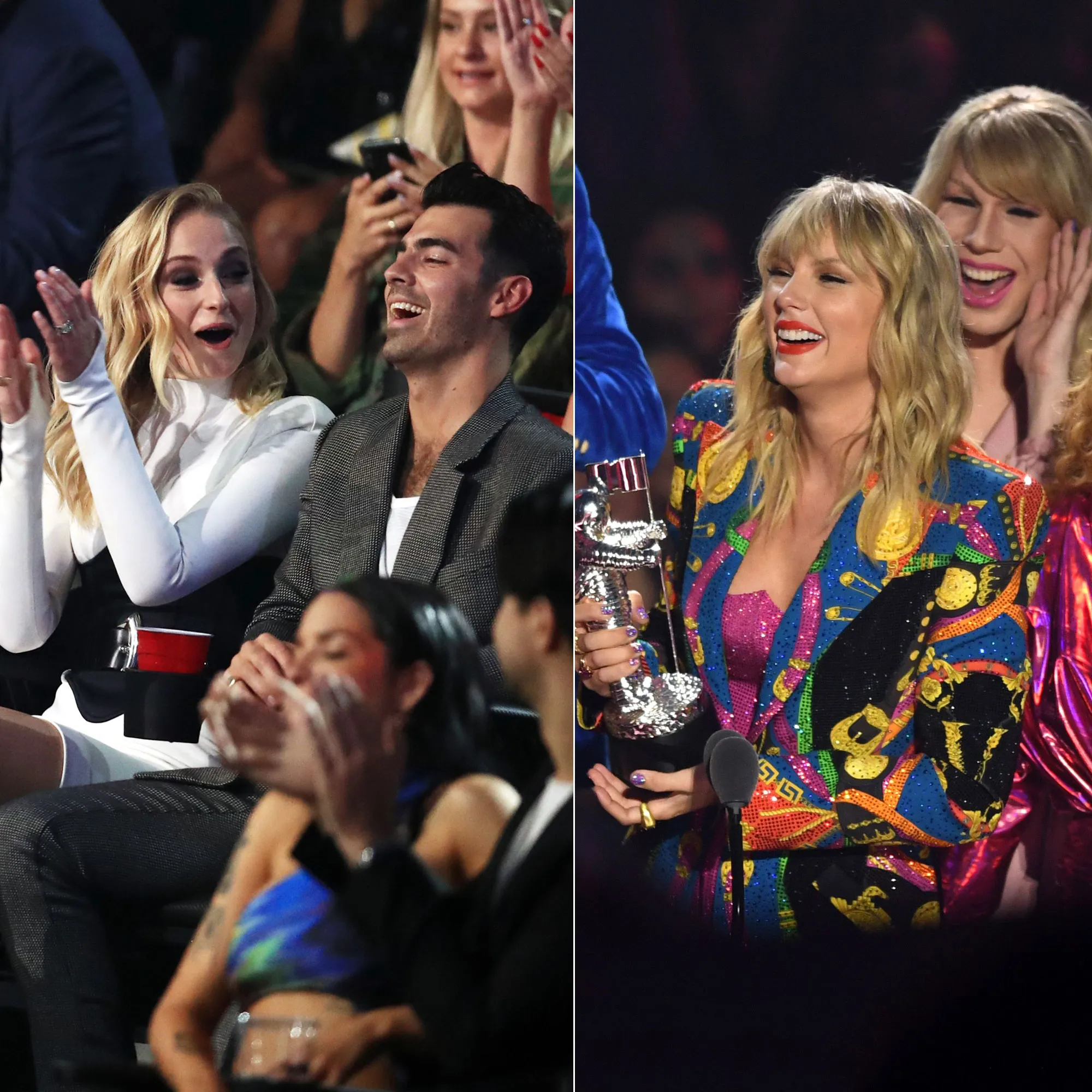 Joe Jonas and Sophie Turner Give His Ex Taylor Swift a Standing Ovation at the VMAs