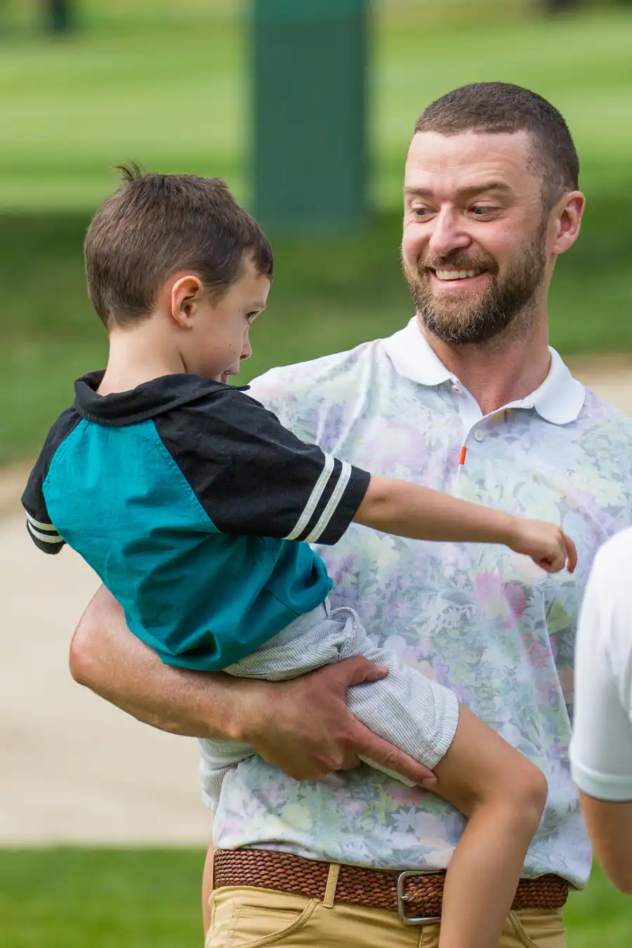 Justin Timberlake Jessica Biel With Son Silas at Golf Course