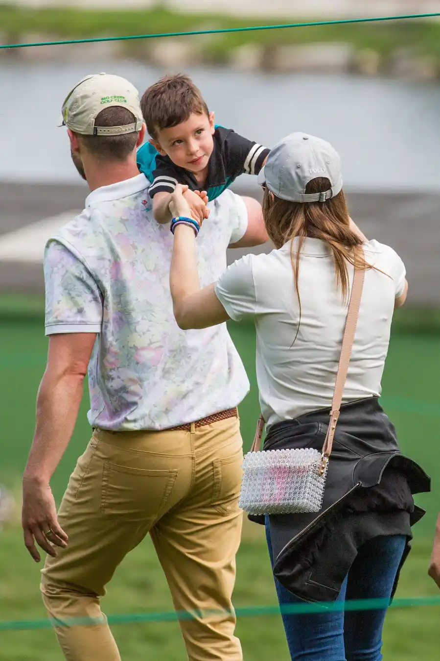 Justin Timberlake Jessica Biel With Son Silas at Golf Course