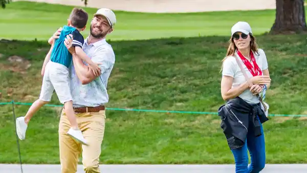 Justin Timberlake Jessica Biel With Son Silas at Golf Course