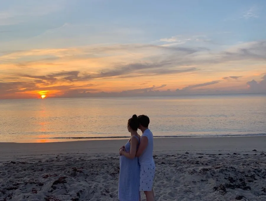 Kieran Culkin Jazz Charton Baby Bump Sunset