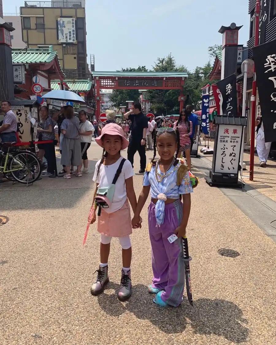 Kim Kardashian Kanye West Japan Trip Kids North