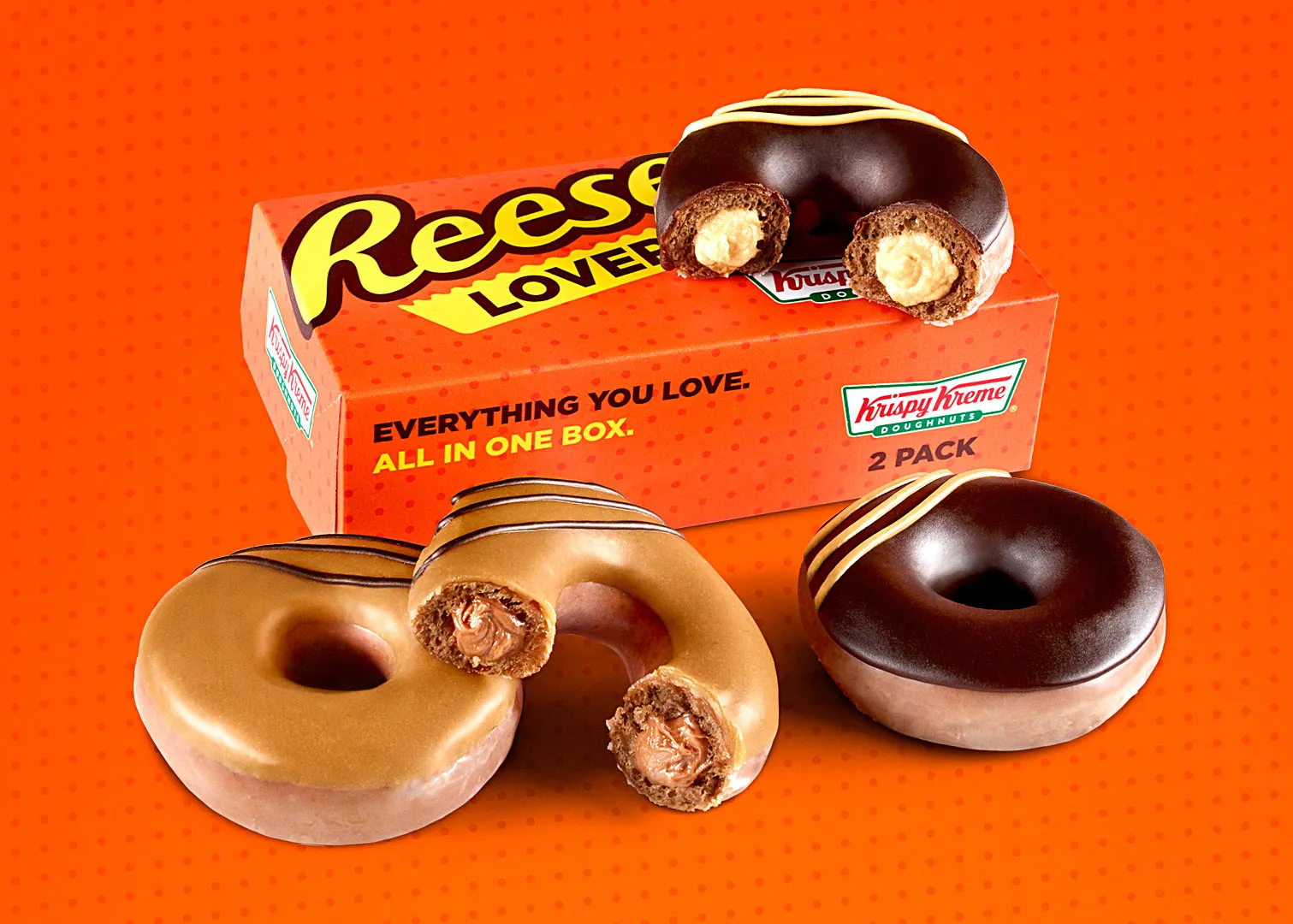 Krispy Kreme Debuts 2 New Reese Lovers Filled Doughnuts