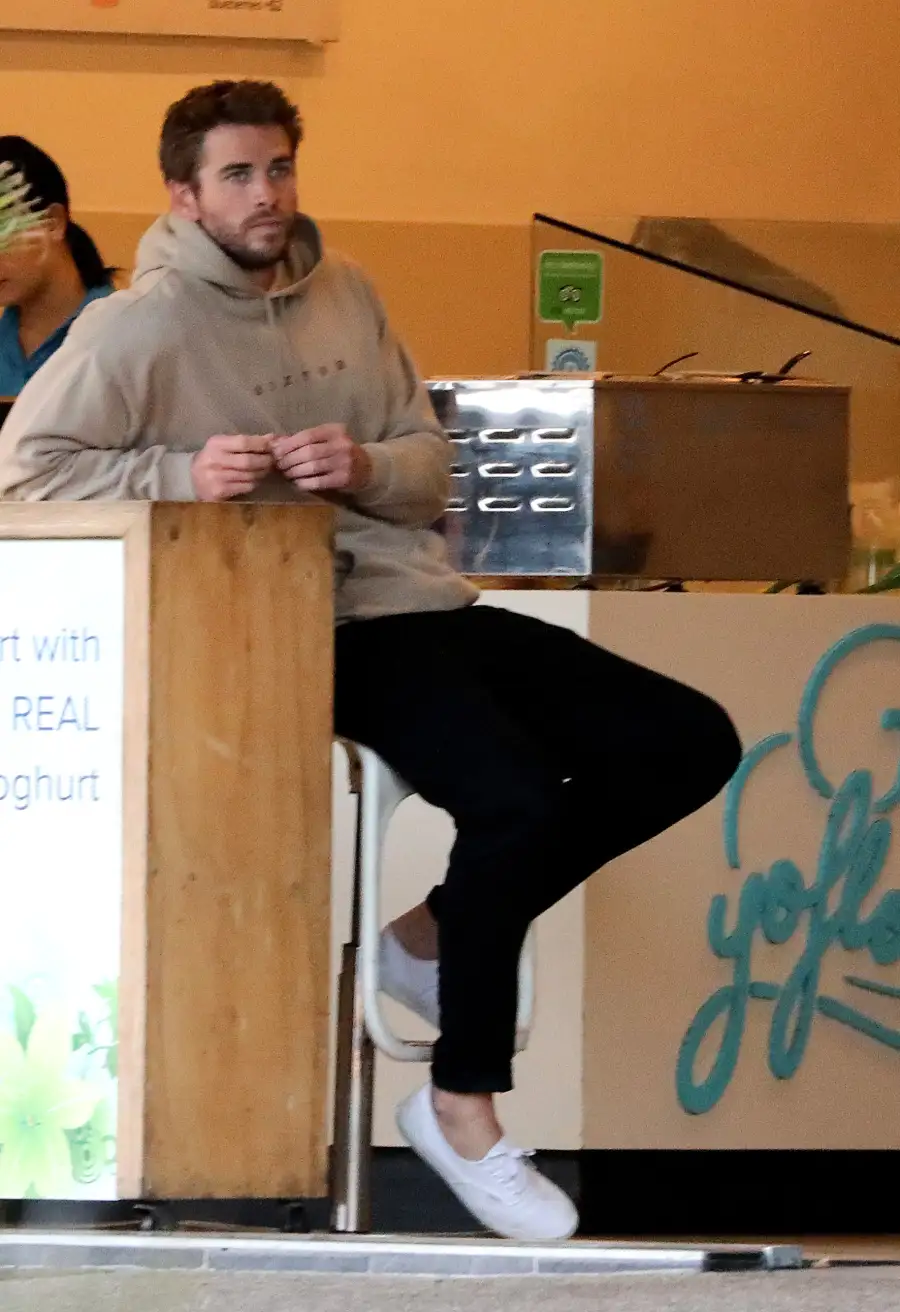 Liam Hemsworth Wearing a Grey Hoodie Breaks Silence After Miley Cyrus