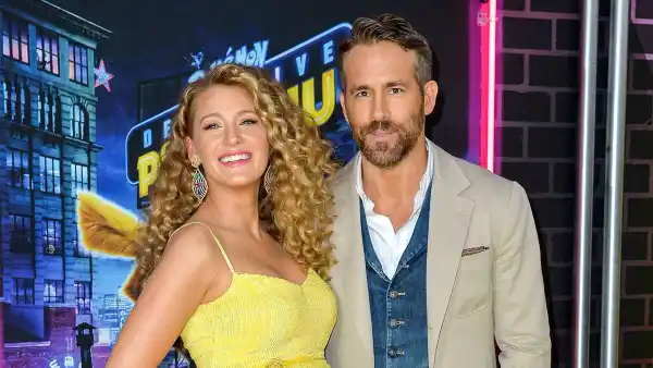 Pregnant Blake Lively Wearing a Yellow Dress and Ryan Reynolds Yellow Carpet Arrivals Pokemon Detective Pikachu