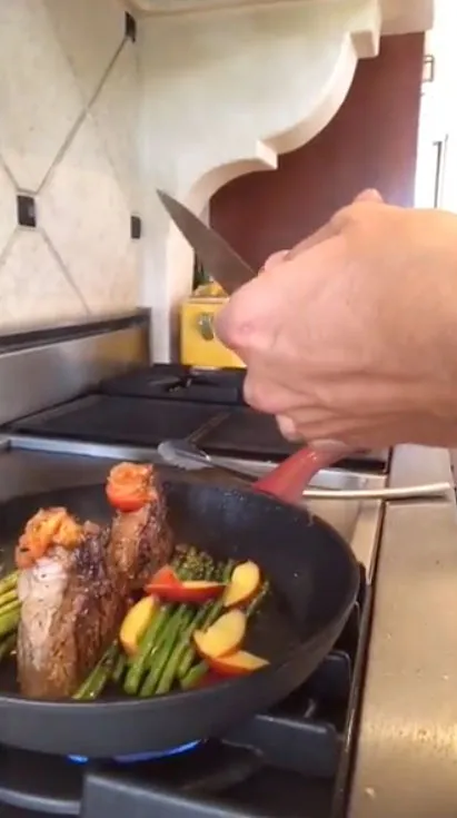 Sam Asghari Cooks Steak For Britney Spears