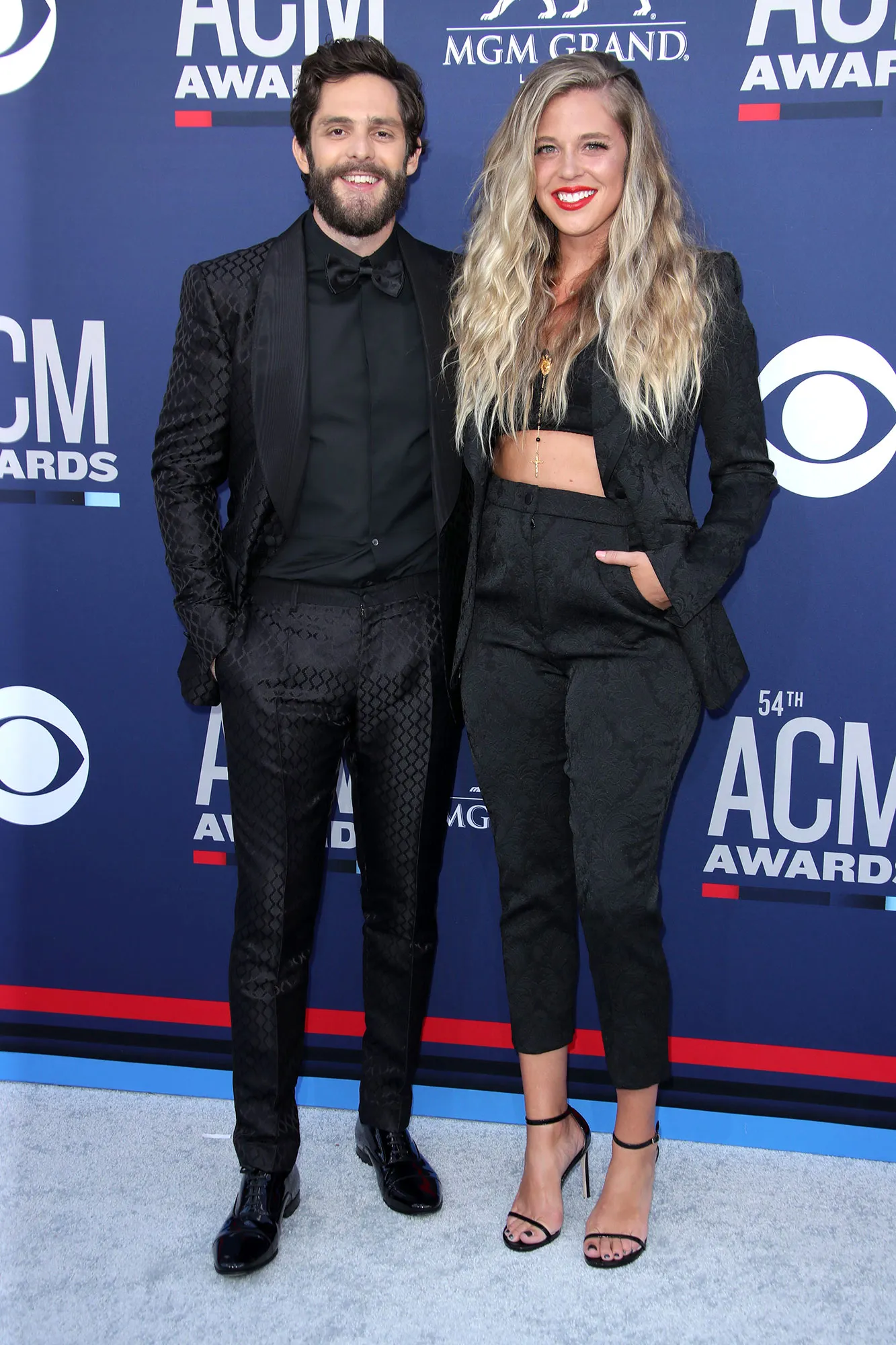 Thomas Rhett and Lauren Akins Morning Sickness Dressed in All Black 54th Annual ACM Awards