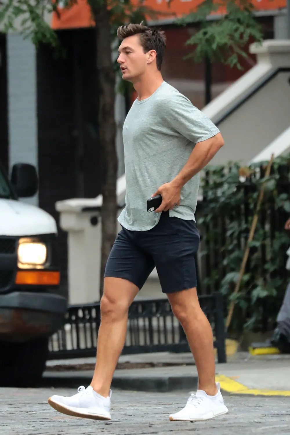 Tyler Cameron Leaving Gigi Hadid Apartment