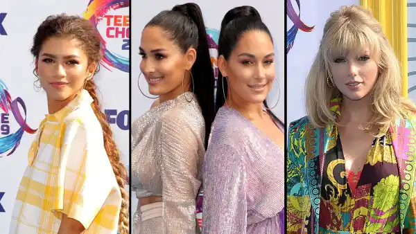 Zendaya Nikki Bella and Brie Bella Taylor Swift Teen Choice Awards 2019 Arrivals Winners and Nominees