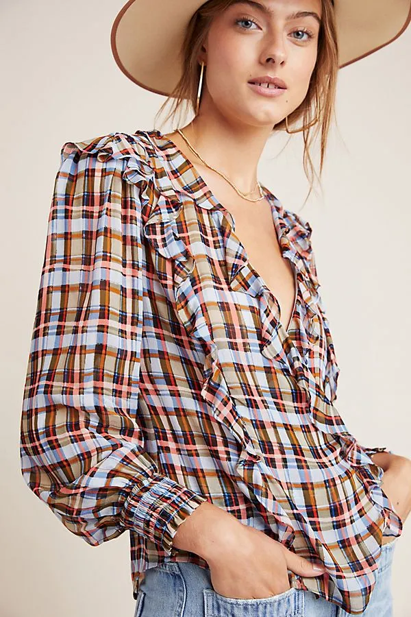 plaid blouse