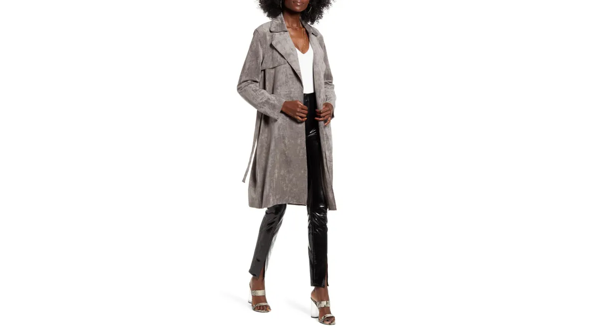 BLANKNYC Faux Suede Trench Coat