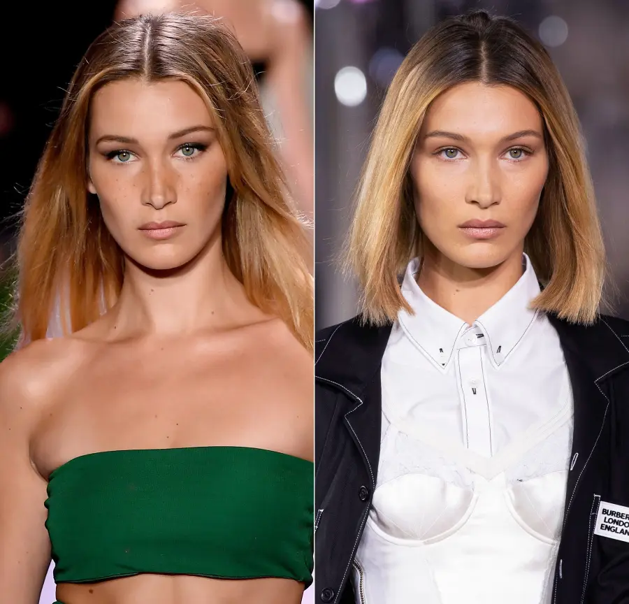 Bella Hadid Hair Change Lob to Bob