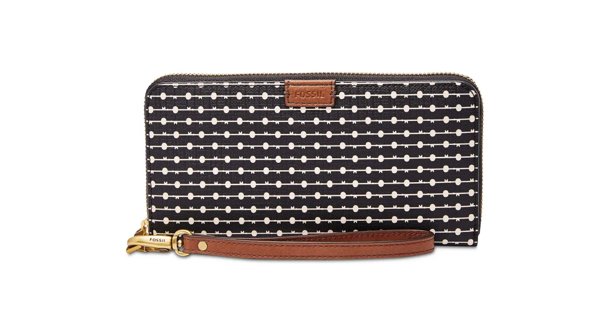 Fossil Emma RFID Zip Around Printed Wallet