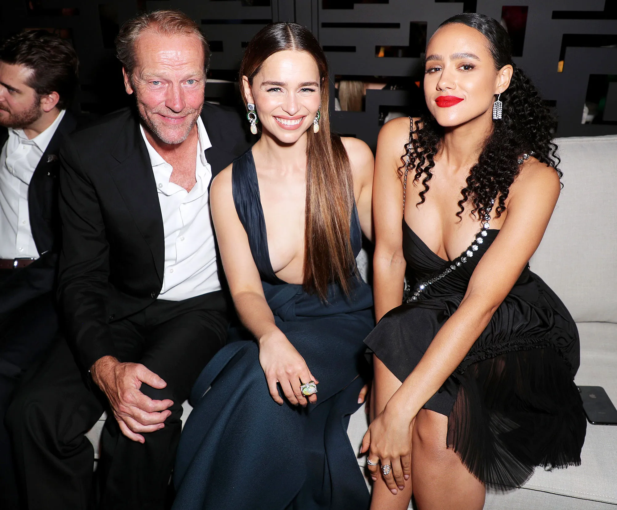 Iain Glen Emilia Clarke and Nathalie Emmanuel HBO Emmys 2019 After Party