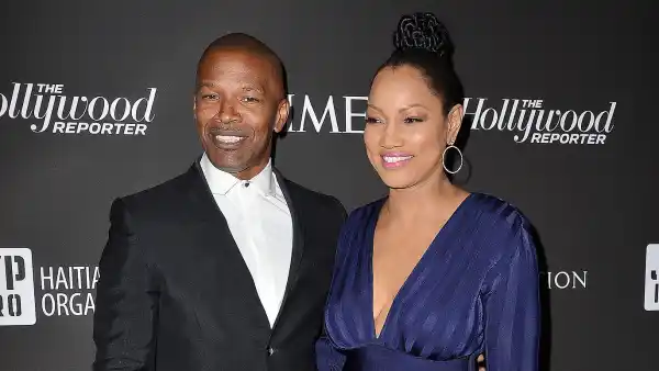 Jamie Foxx Black Suit Tux White Shirt Is Single Says Garcelle Beauvais Stripe Blue Dress