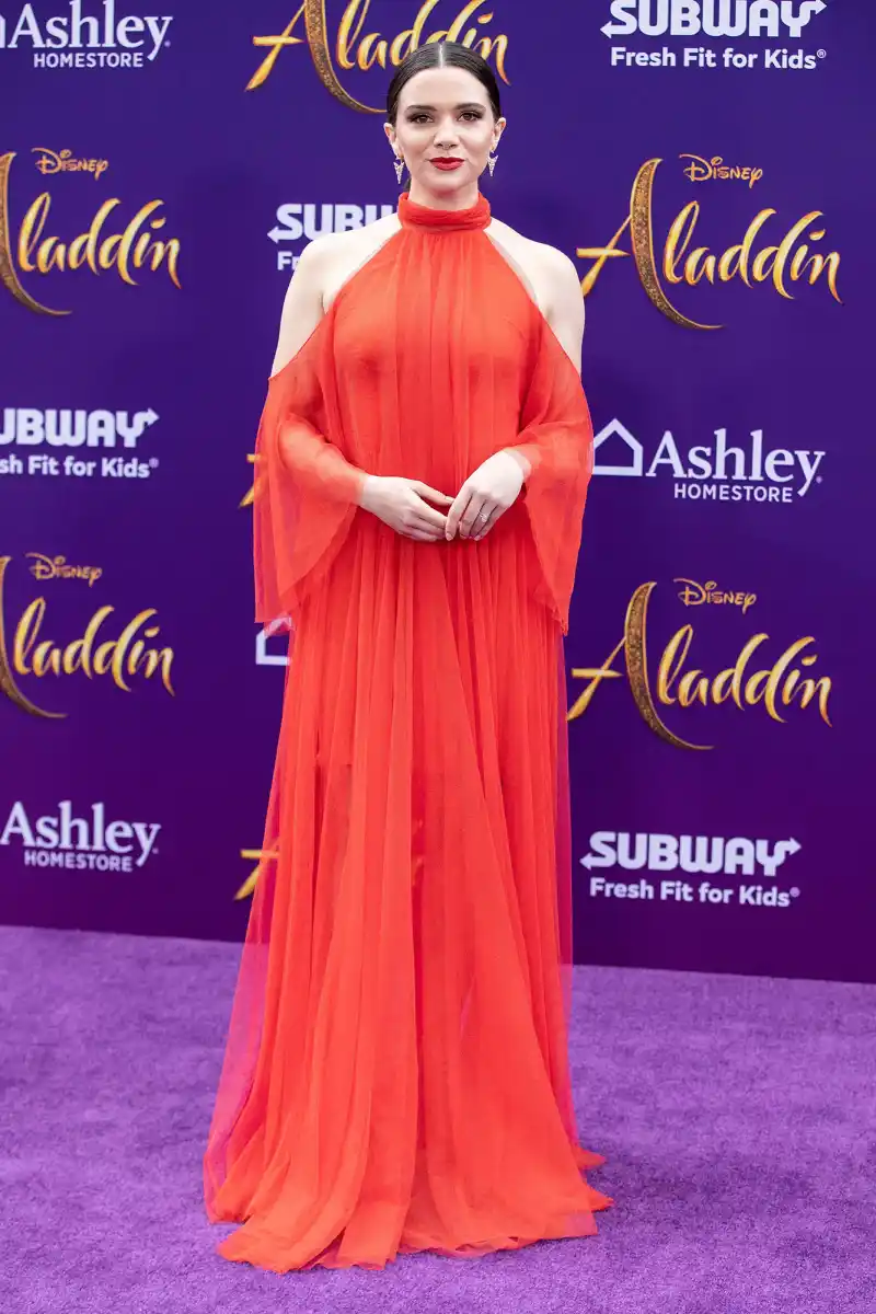 Katie Stevens Orange Dress Aladdin Breast Cancer Scare