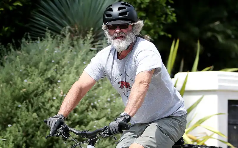 Kurt Russell Nearly Unrecognizable LA Bike Ride