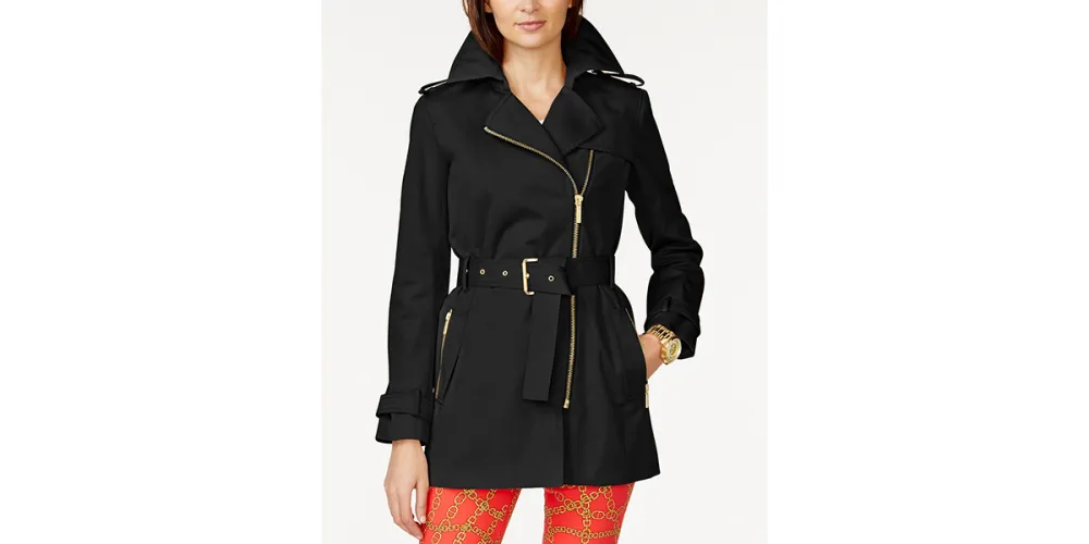 Macys-Black-Michael-Kors-Trench-Coat