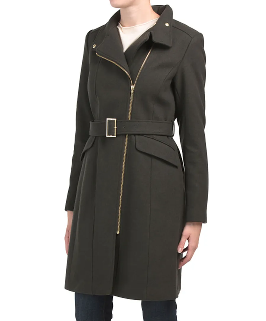 Marshalls Cole Haan Signature Boucle Wool Blend Wrap Coat