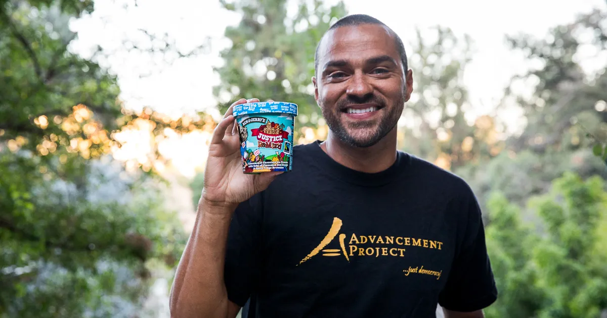 Online VIP Jesse Williams Holding Ben & Jerry's