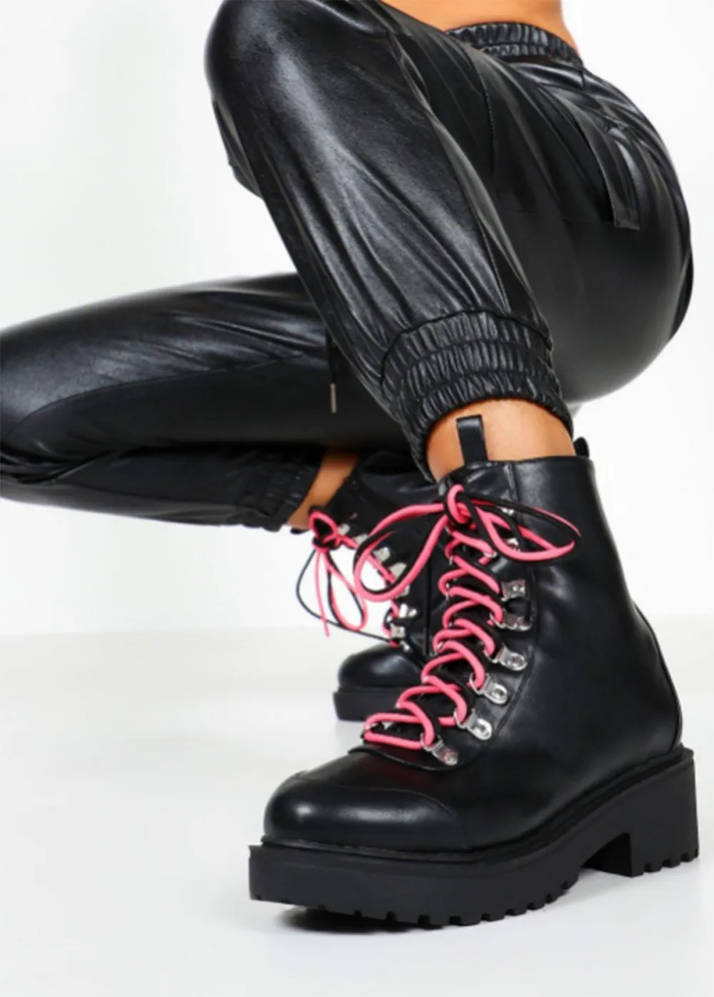 boohoo lace-up boot