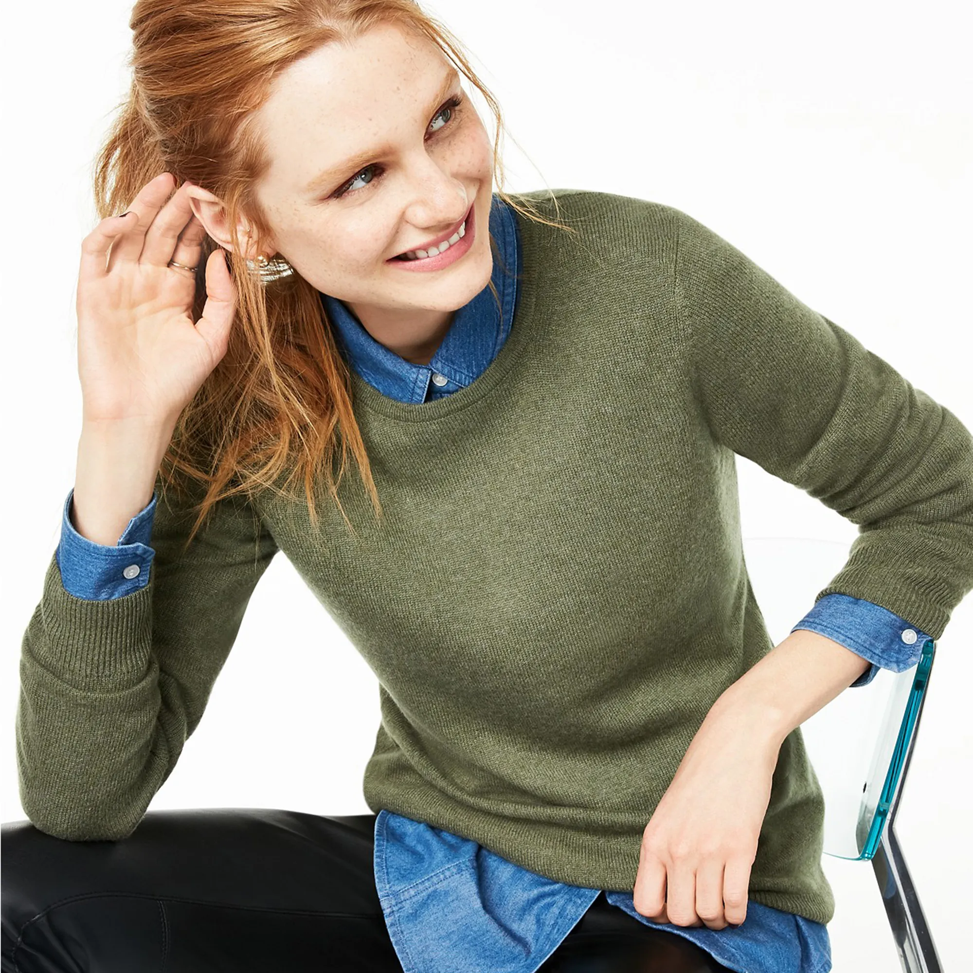 charter club cashmere sweater shire green