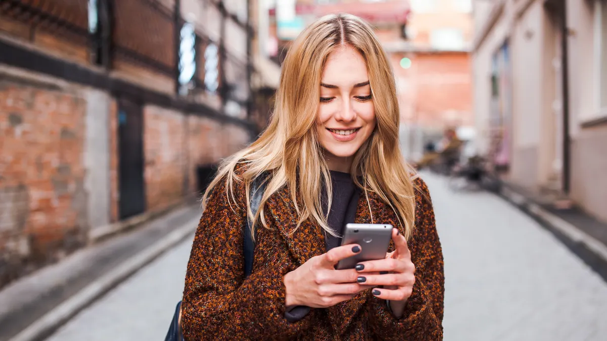 woman using phone