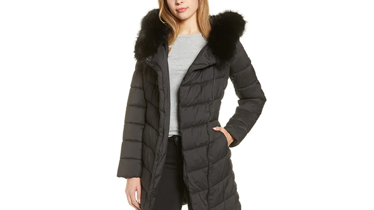 Bernardo Oversized Faux Fur Hood Puffer Coat