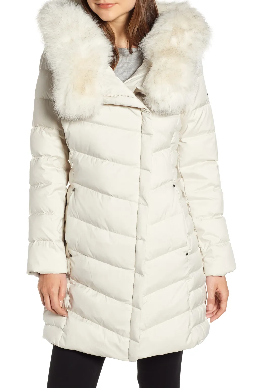 Bernardo Oversized Faux Fur Hood Puffer Coat white