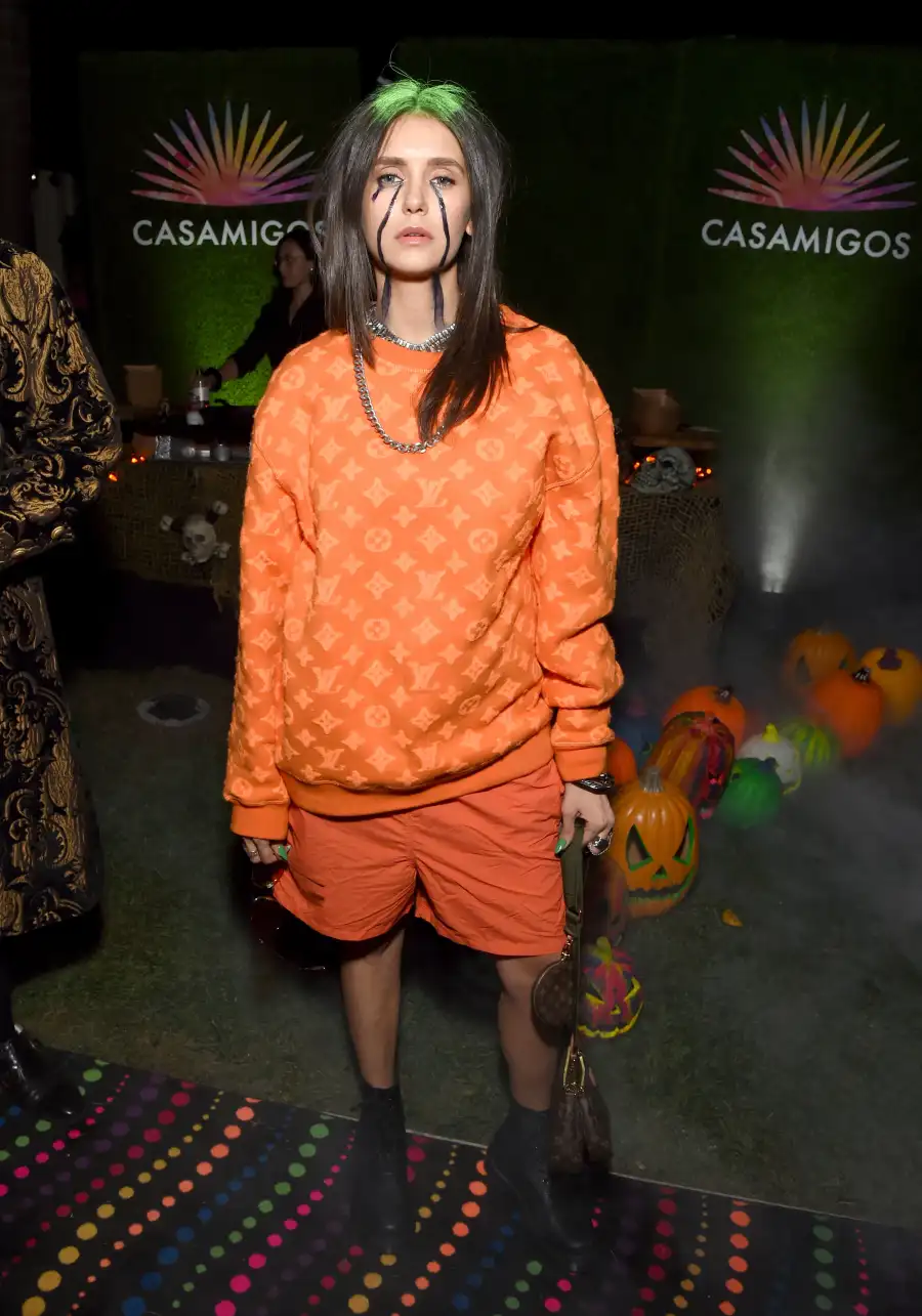 Celebs Dressing Up as Other Celebs for Halloween Nina Dobrev as Billie Eilish