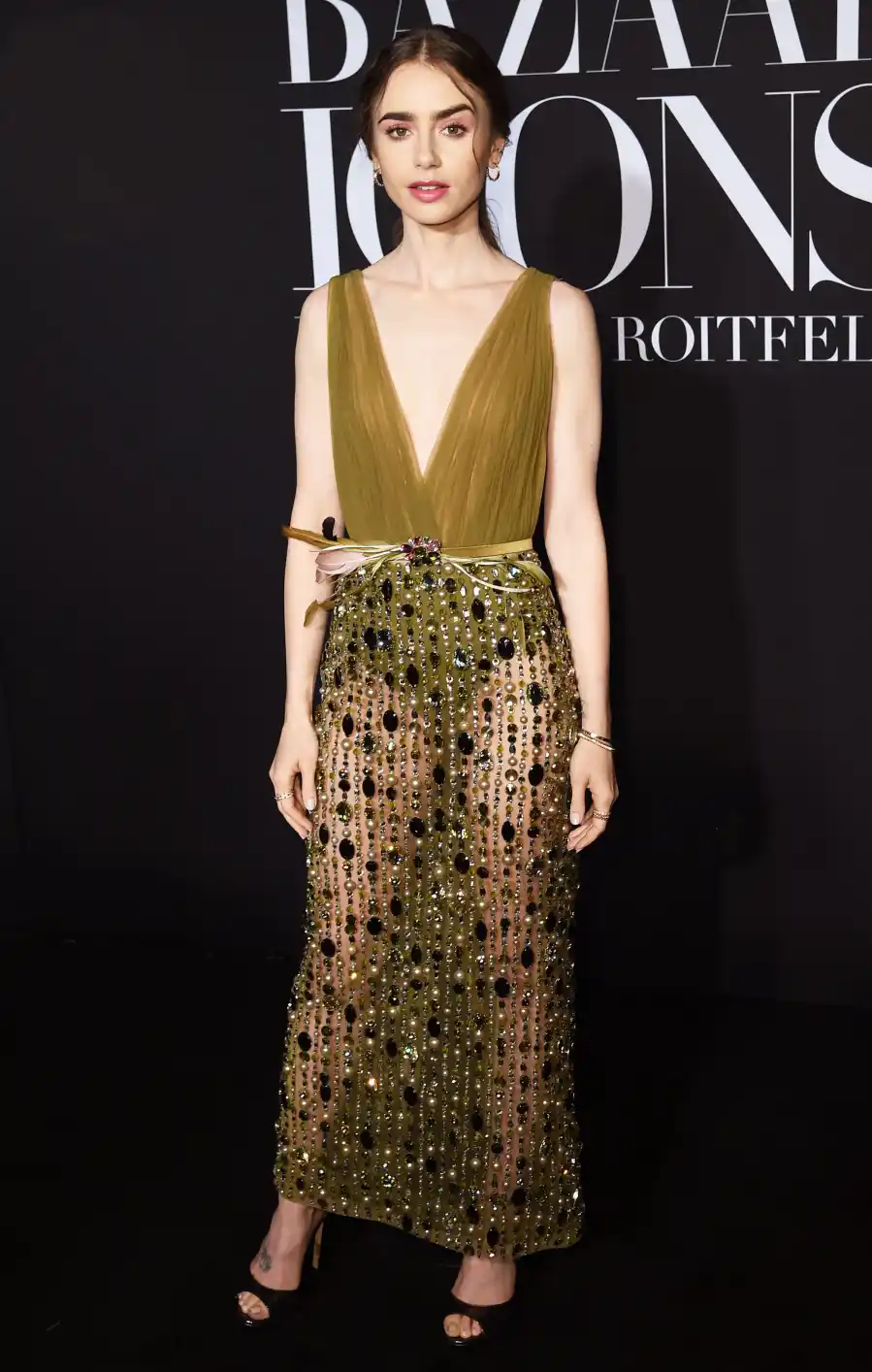 Celebs Wearing Georges Hobeika - Lily Collins September 6, 2019
