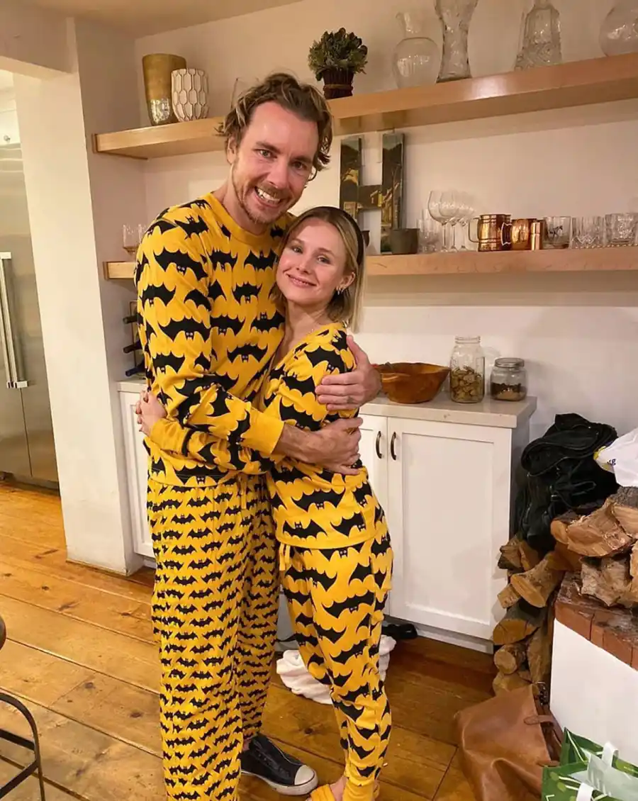 Dax Shepard and Kristen Bell Twin in Matching Halloween PJs